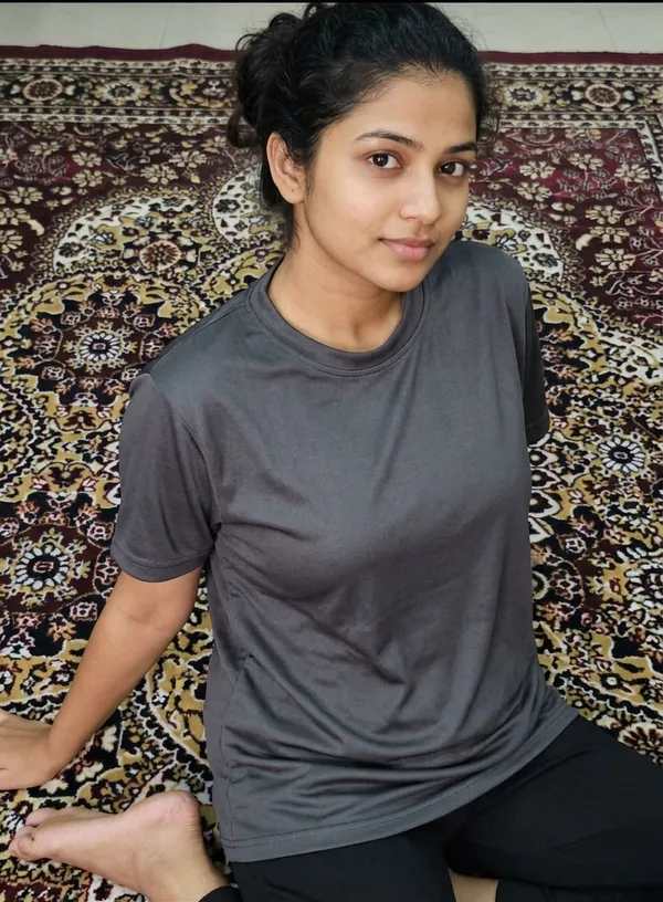 Navy_Blue_Cotton_T-shirt_For_Women