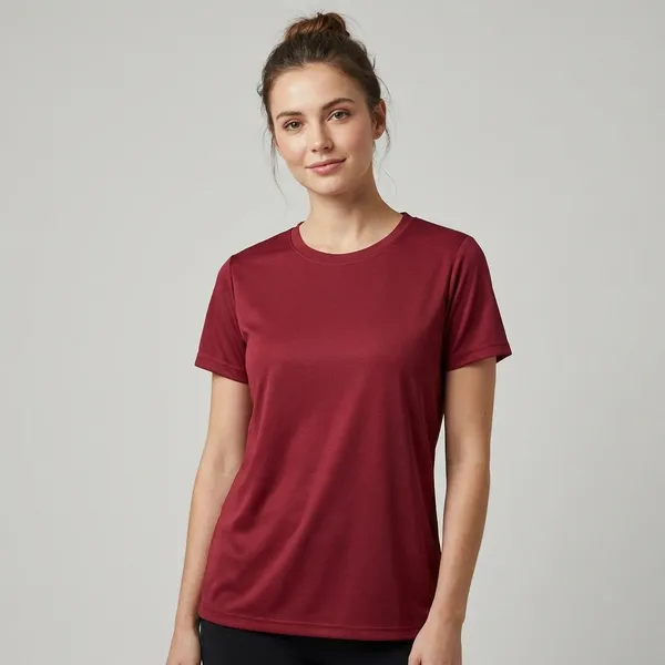 Red_Polyester_T-shirt_For_Women
