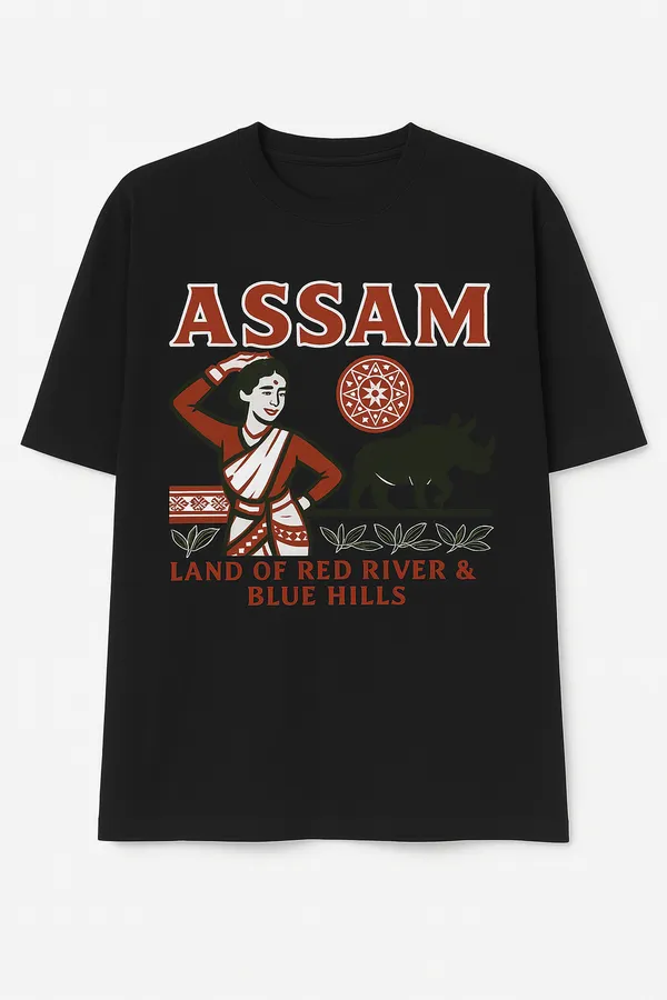 Black_Assam_Printed_Cotton_Regular_Fit_T-Shirt_|_For_Men