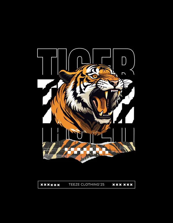 Black_Tiger_Printed__Regular_Fit_T-Shirt_|_For_Unisex