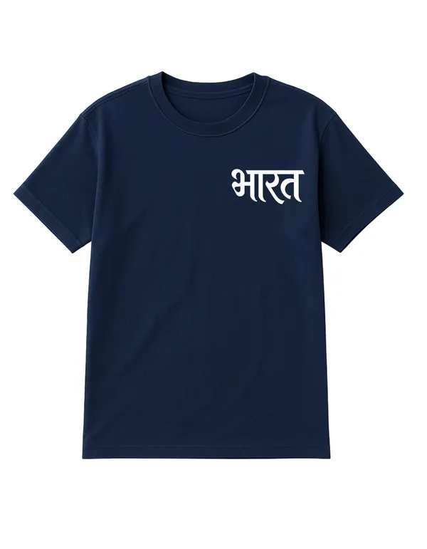 Navy_Blue_Bharat_Printed_Cotton_Regular_Fit_T-Shirt_|_For_Men