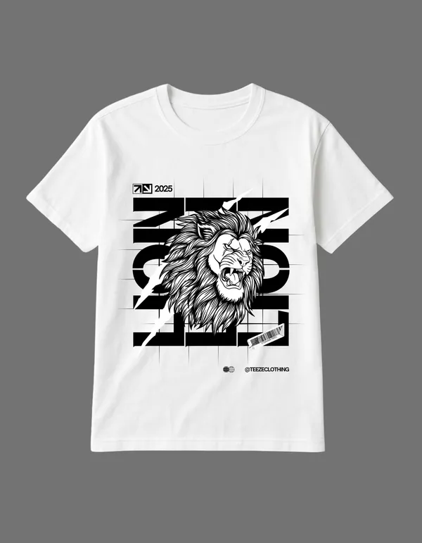 White_Lion_Tshirt_Printed__Regular_Fit_T-Shirt_|_For_Unisex