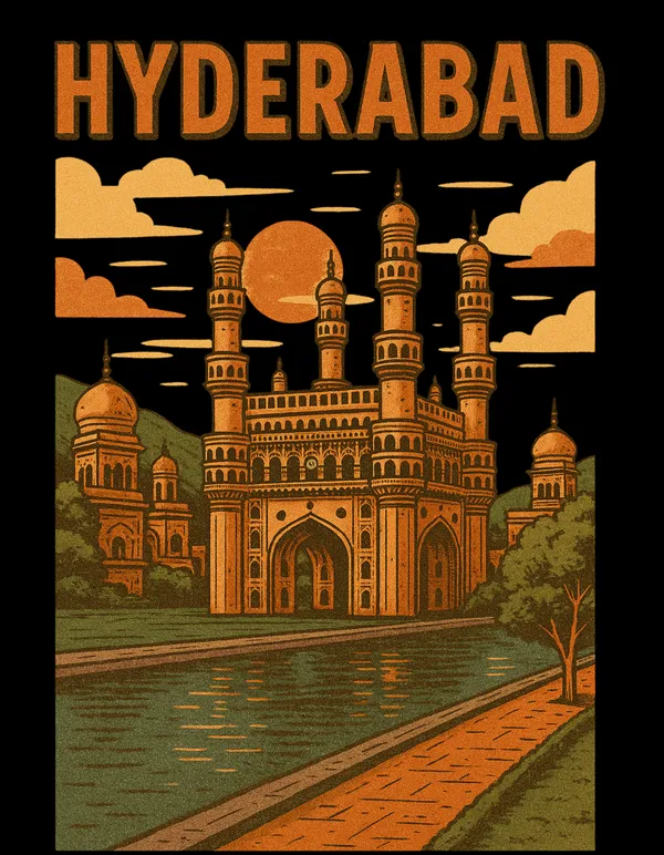 Black_Hyderabad_Printed_Cotton_Oversized_Fit_T-Shirt_|_For_Men