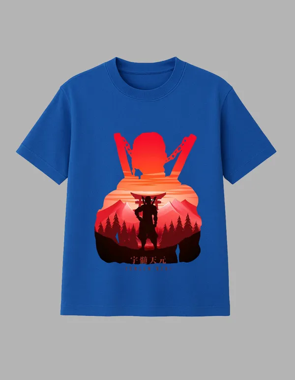 Royal_Blue_Tengen_Sama_Printed__Regular_Fit_T-Shirt_|_For_Unisex