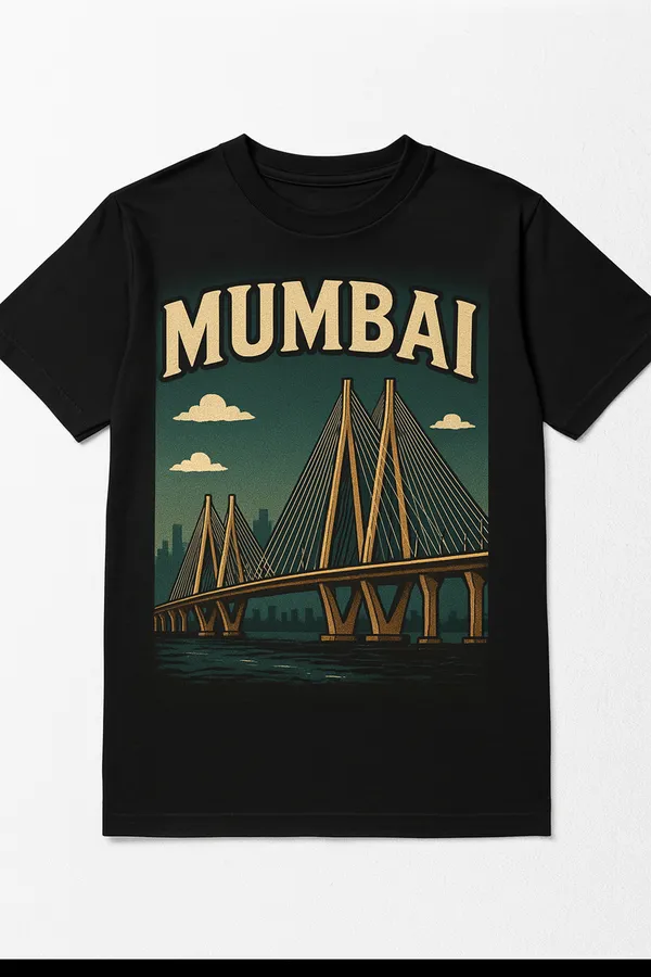 Black_Mumbai_Sea_Face_Printed_Cotton_Regular_Fit_T-Shirt_|_For_Men