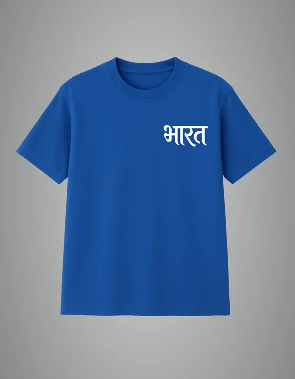 Sky_Blue_Bharat_Printed_Cotton_Regular_Fit_T-Shirt_|_For_Men