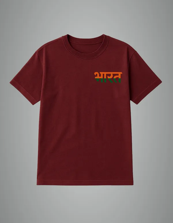 Maroon_Bharat_Printed_Cotton_Regular_Fit_T-Shirt_|_For_Men