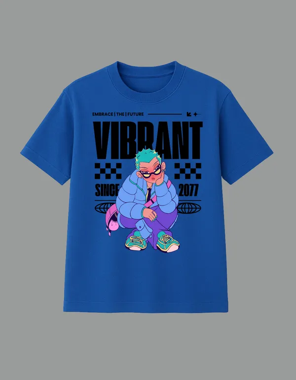 Royal_Blue_Vibrant_Teen_Printed__Regular_Fit_T-Shirt_|_For_Unisex