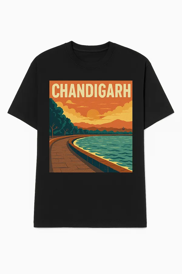 Black_Chandigarh_Printed_Cotton_Regular_Fit_T-Shirt_|_For_Men