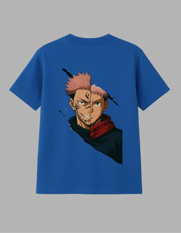 Royal_Blue_Itadori_X_Sukuna_Printed__Regular_Fit_T-Shirt_|_For_Unisex