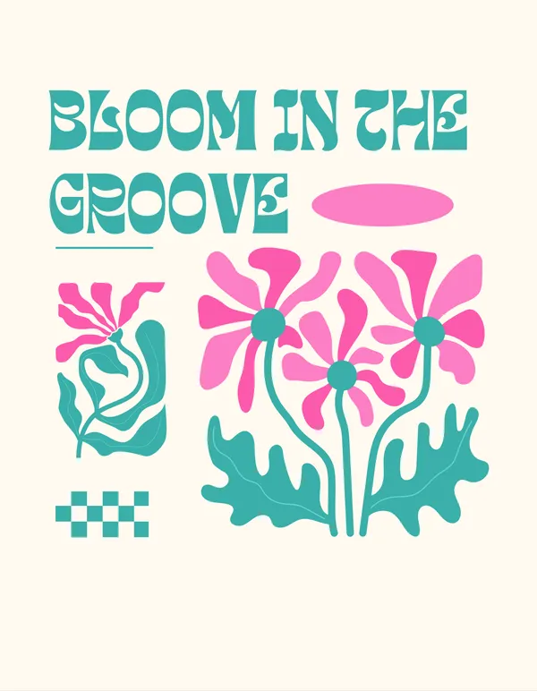 Maroon_Bloom_In_The_Groove_Printed__Regular_Fit_T-Shirt_|_For_Unisex
