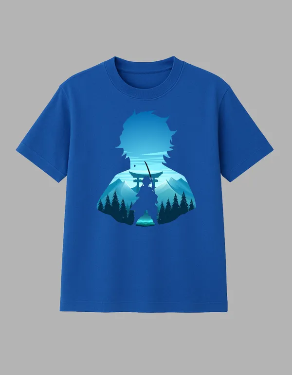 Royal_Blue_Tanjiro_Kamado_Printed__Regular_Fit_T-Shirt_|_For_Unisex