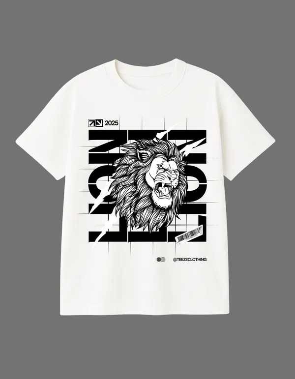 White_Lion_Tshirt_Printed__Regular_Fit_T-Shirt_|_For_Unisex
