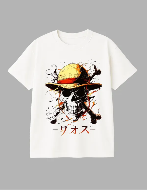 White_Mugiwara_No_Ichimi_Printed__Oversized_Fit_T-Shirt_|_For_Unisex