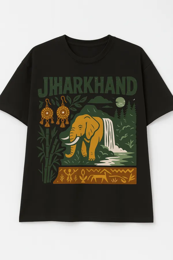 Black_Jharkhand_Printed_Cotton_Oversized_Fit_T-Shirt_|_For_Men
