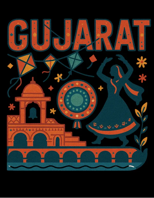 Black_Gujarat_Printed_Cotton_Regular_Fit_T-Shirt_|_For_Men