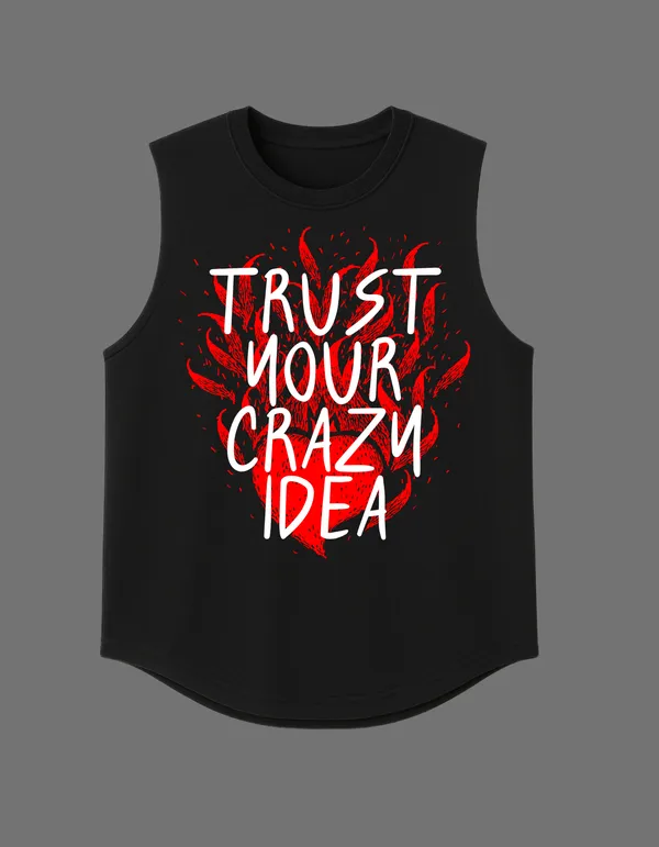 Black_Trust_Your_Crazy_Idea_Printed__Regular_Fit_T-Shirt_|_For_Unisex