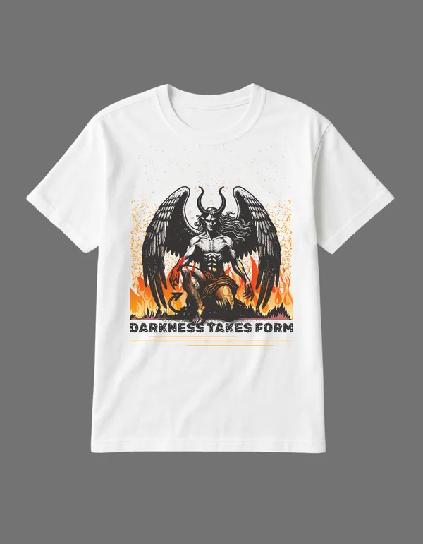 White_Darkness_Takes_Form_Printed__Regular_Fit_T-Shirt_|_For_Unisex