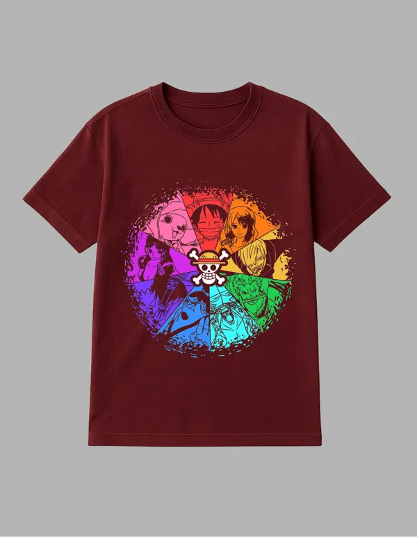 Maroon_Straw_Hats_Printed__Regular_Fit_T-Shirt_|_For_Unisex