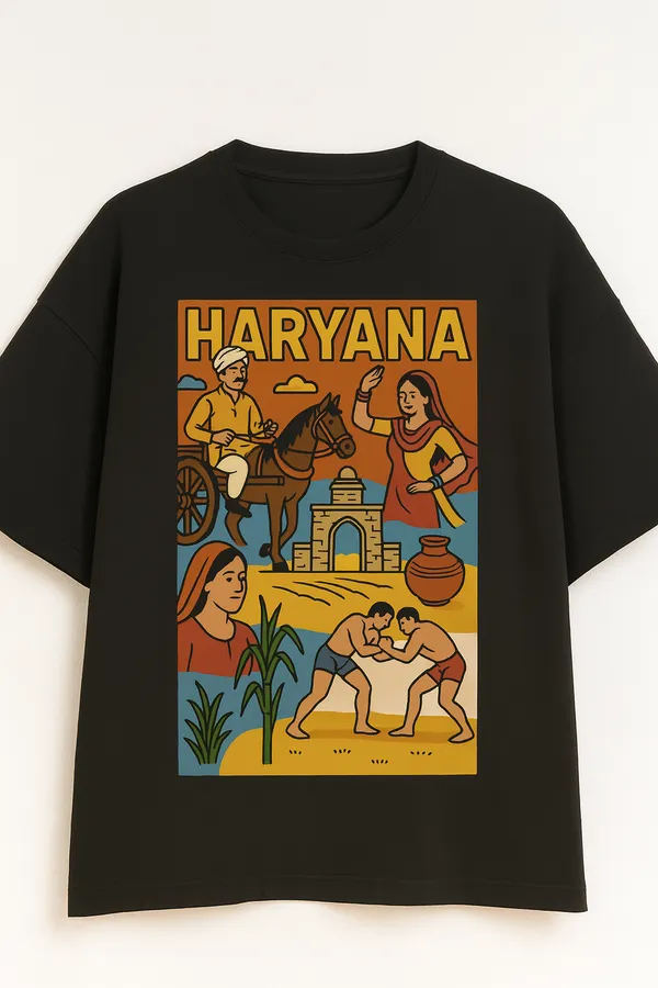 Black_Haryana_Printed_Cotton_Oversized_Fit_T-Shirt_|_For_Men