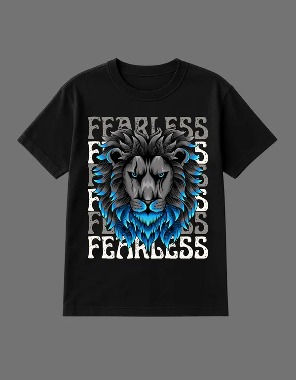 Black_Fearless_Printed__Regular_Fit_T-Shirt_|_For_Unisex