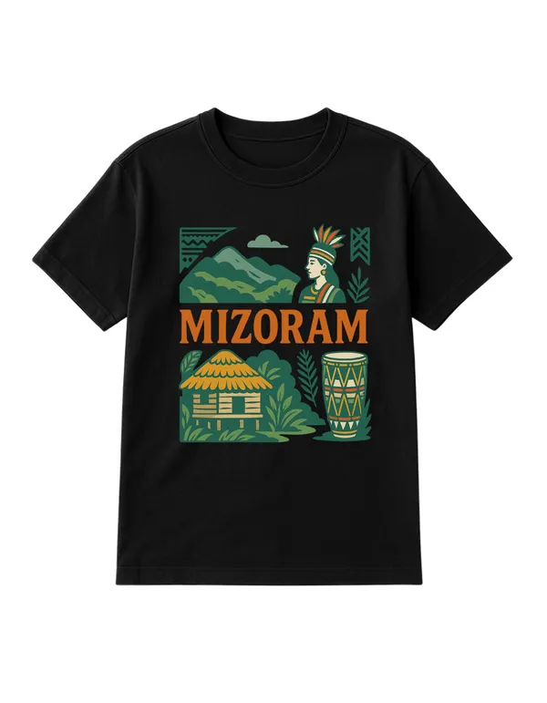 Black_Mizoram_Printed_Cotton_Regular_Fit_T-Shirt_|_For_Men