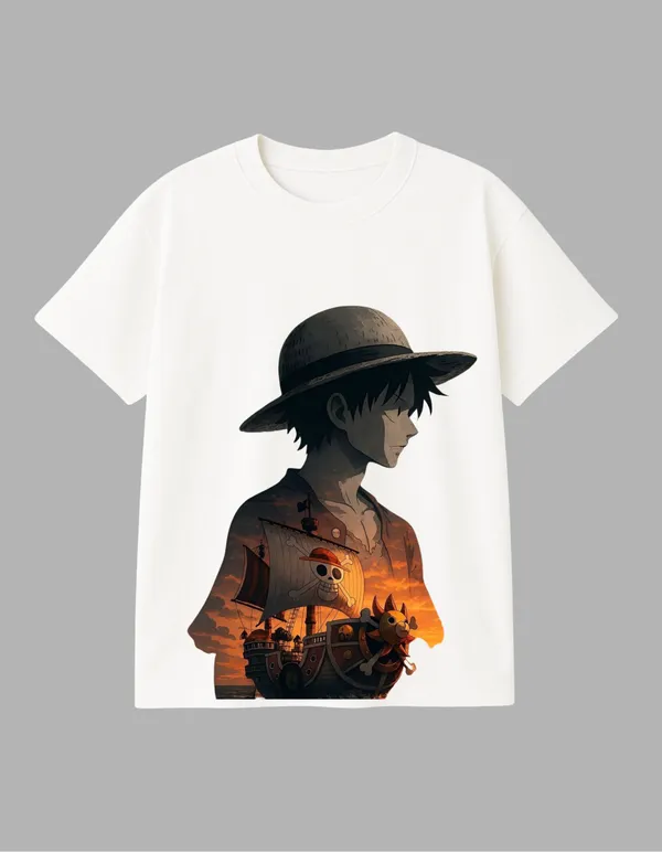 White_Luffy_X_Sunny_Printed__Oversized_Fit_T-Shirt_|_For_Unisex