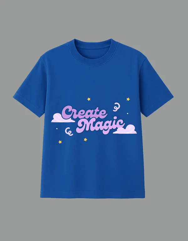 Royal_Blue_Create_Magic_Printed__Regular_Fit_T-Shirt_|_For_Unisex