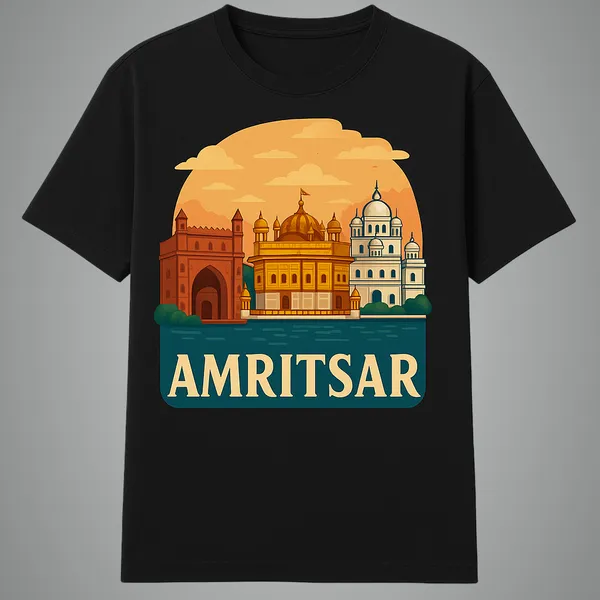 Black_Amritsar_Printed_Cotton_Regular_Fit_T-Shirt_|_For_Men