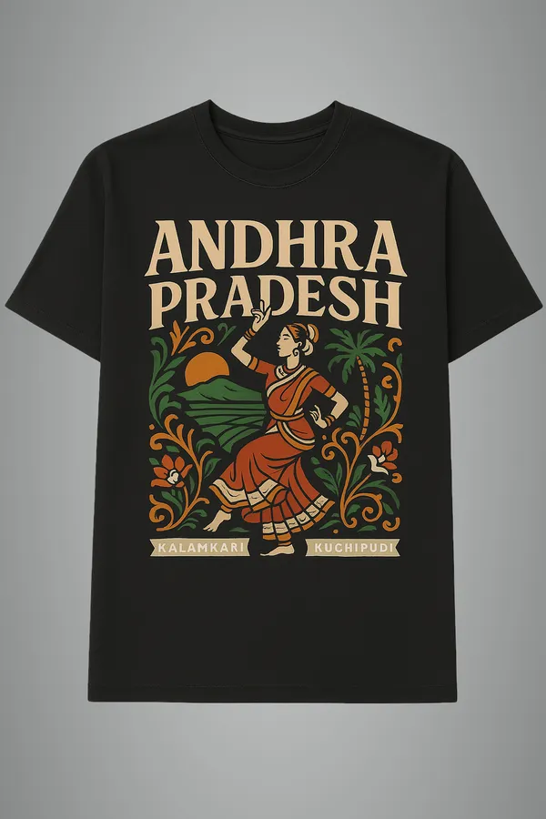 Black_Andhra_Pradesh_Printed_Cotton_Regular_Fit_T-Shirt_|_For_Men