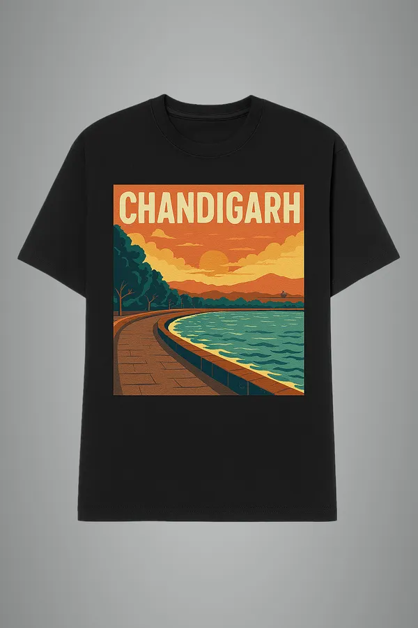 Black_Chandigarh_Printed_Cotton_Regular_Fit_T-Shirt_|_For_Men
