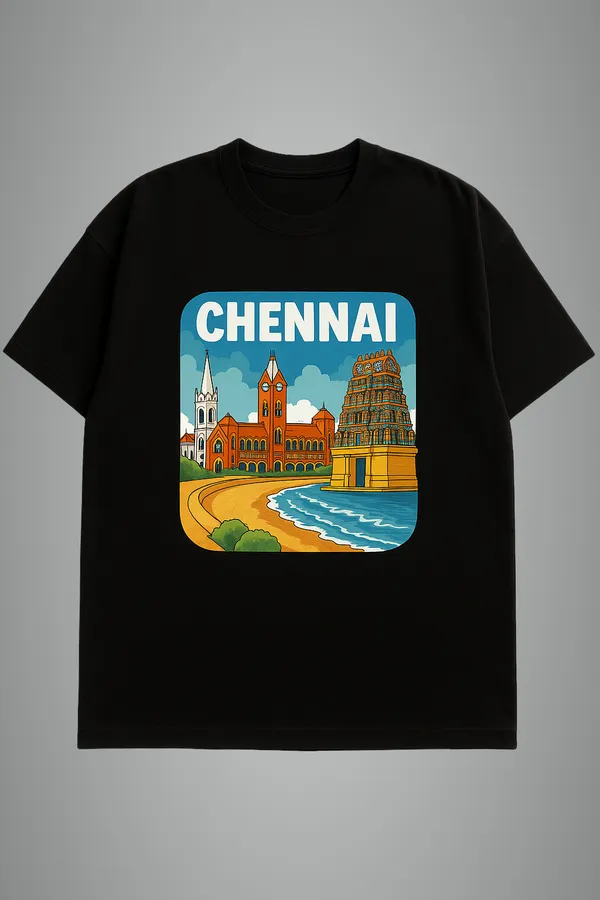 Black_Gujarat_Printed_Cotton_Oversized_Fit_T-Shirt_|_For_Men