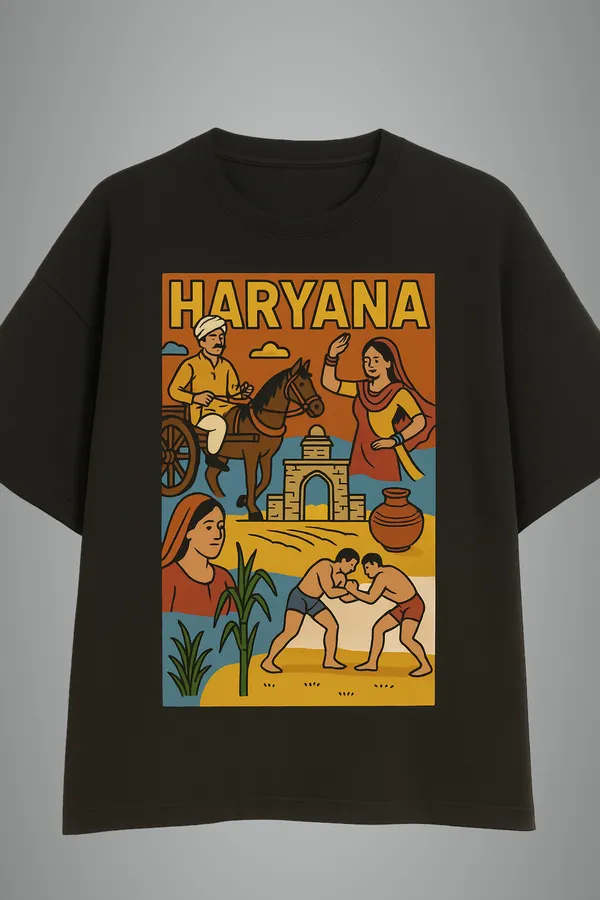 Black_Haryana_Printed_Cotton_Oversized_Fit_T-Shirt_|_For_Men