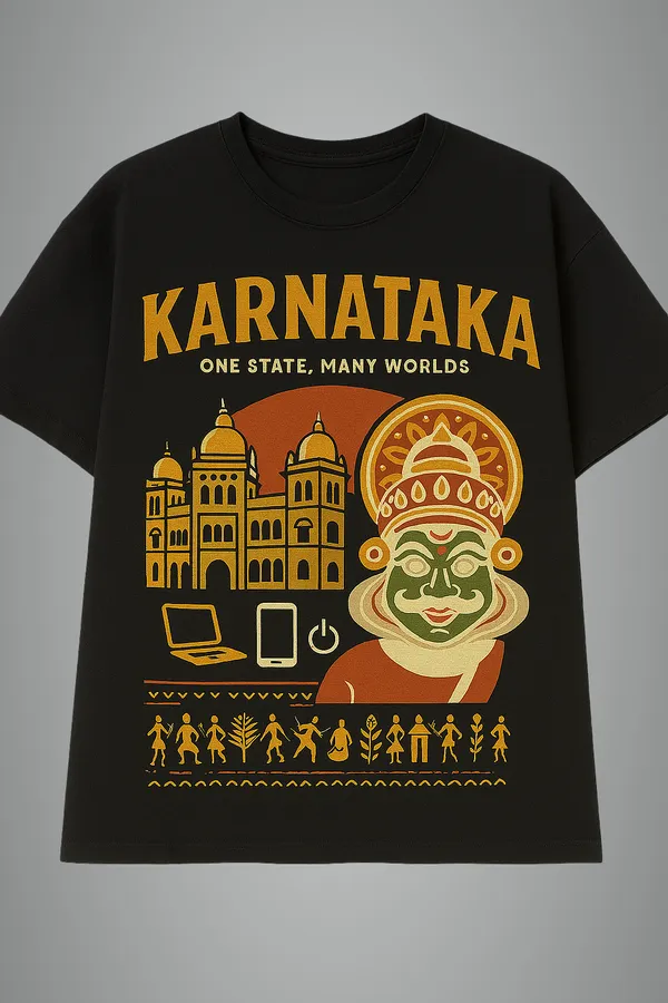 Black_Karnataka_Printed_Cotton_Oversized_Fit_T-Shirt_|_For_Men