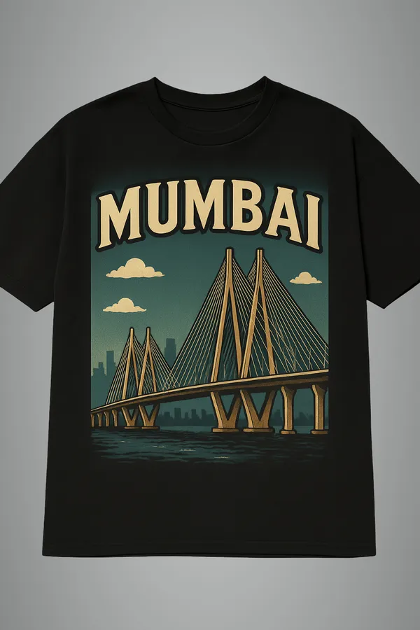 Black_Mumbai_Sea_Face_Printed_Cotton_Oversized_Fit_T-Shirt_|_For_Men