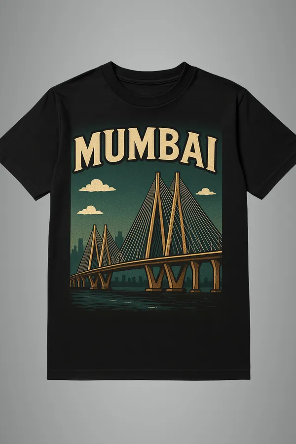 Black_Mumbai_Sea_Face_Printed_Cotton_Regular_Fit_T-Shirt_|_For_Men