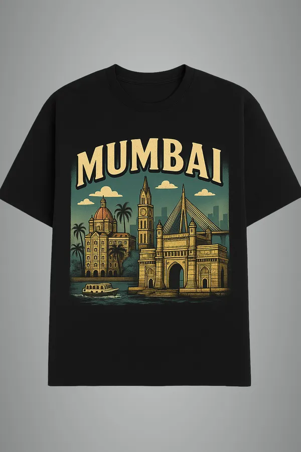 Black_Mumbai_City_Printed_Cotton_Regular_Fit_T-Shirt_|_For_Men