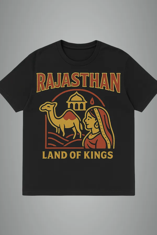 Black_Rajasthan_Printed_Cotton_Oversized_Fit_T-Shirt_|_For_Men