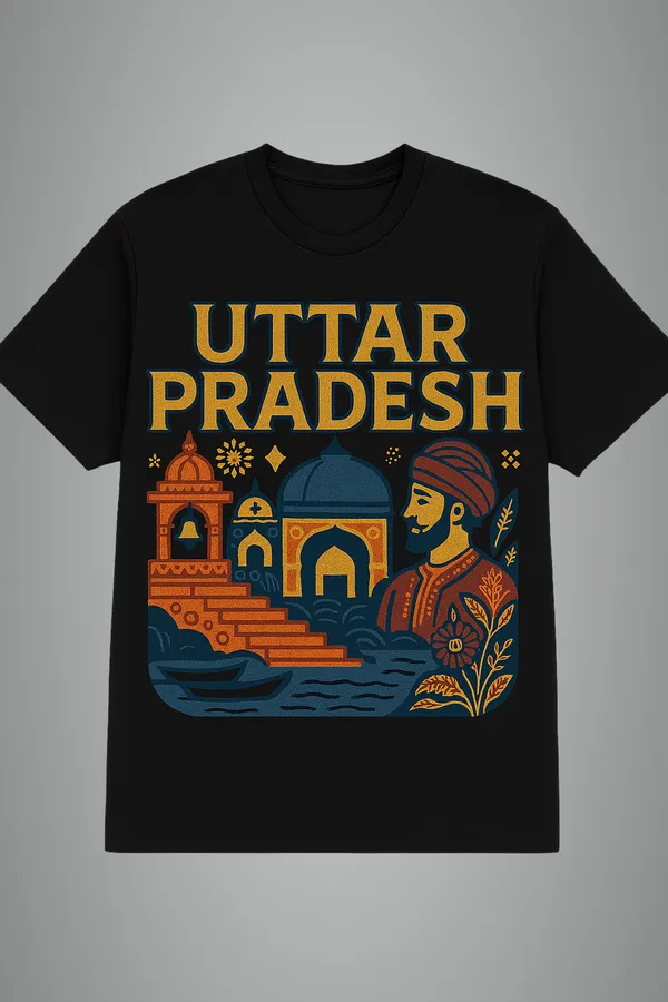 Black_Uttar_Pradesh_Printed_Cotton_Regular_Fit_T-Shirt_|_For_Men