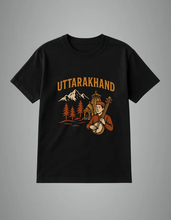 Black_Uttarakhand_Printed_Cotton_Regular_Fit_T-Shirt_|_For_Men