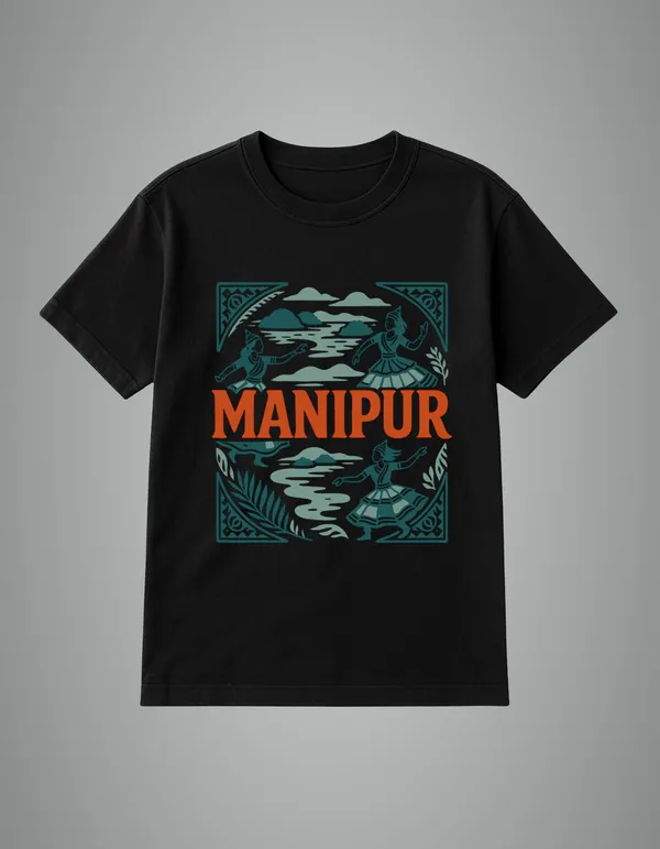 Black_Assam_Printed_Cotton_Oversized_Fit_T-Shirt_|_For_Men