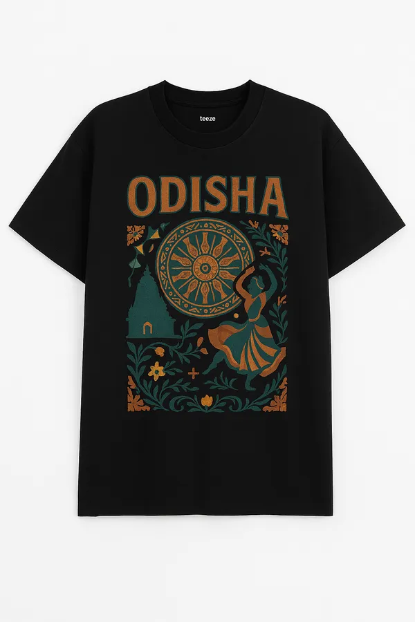 Black_Odisha_Printed_Cotton_Regular_Fit_T-Shirt_|_For_Men