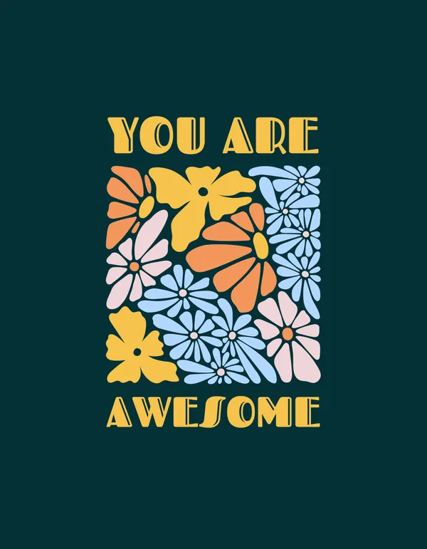 Black_You_Are_Awesome_Printed_Cotton_Oversized_Fit_T-Shirt_|_For_Unisex