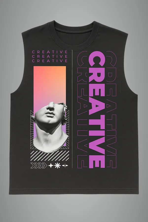 Black_Creative_Mind_Printed_Cotton__Regular_Fit_Sleeveless_T-Shirt_|_For_Unisex