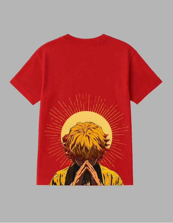 Red_Zenitsu_Printed__Regular_Fit_T-Shirt_|_For_Unisex