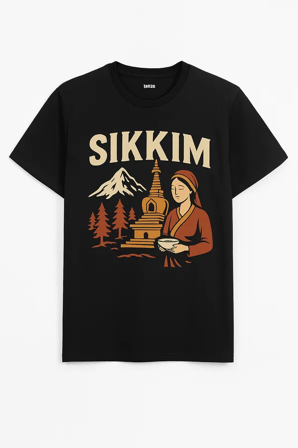 Black_Sikkim_Printed_Cotton_Regular_Fit_T-Shirt_|_For_Men