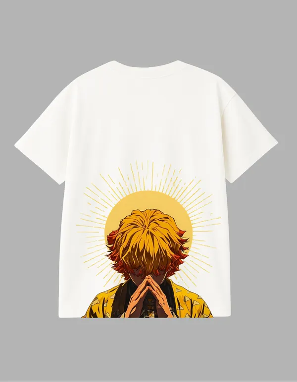 White_Zenitsu_Printed__Oversized_Fit_T-Shirt_|_For_Unisex