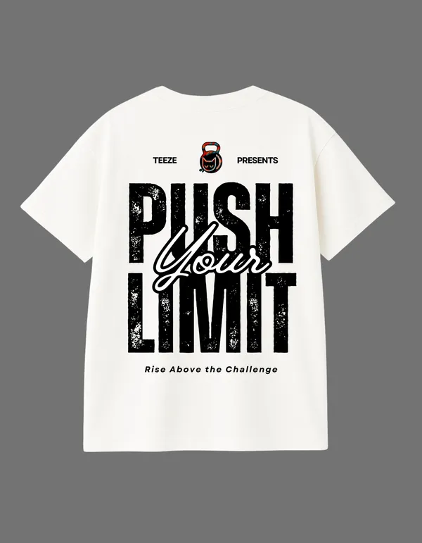 White_Push_Your_Limits_Printed__Regular_Fit_T-Shirt_|_For_Unisex