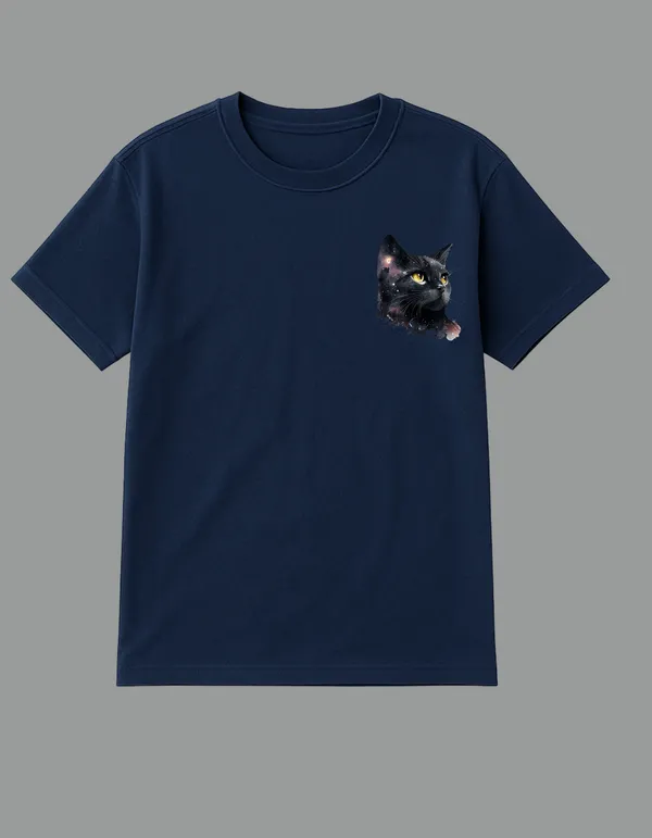 Navy_Blue_Universal_Cat_Printed__Regular_Fit_T-Shirt_|_For_Unisex