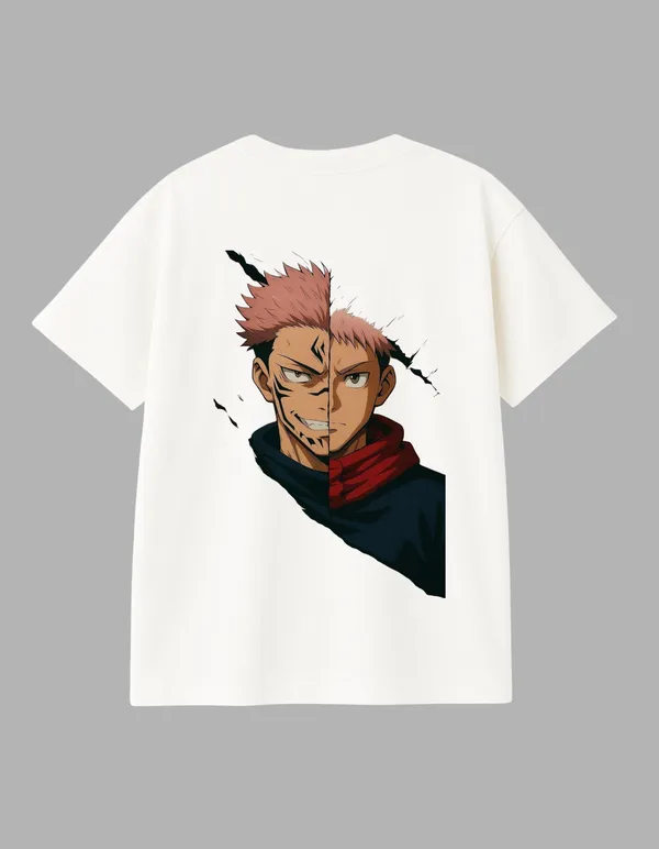 White_Itadori_X_Sukuna_Printed__Oversized_Fit_T-Shirt_|_For_Unisex